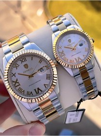 Resim Raymond Ciflere Özel Sevgili Kombini 2 Yıl Garantili 5 Atm Suya Dayanklı Çift Saati Cft.02 Gümüş - Sarı 