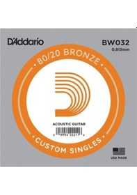 Resim D'addario Acoustic Guitar 80/20 Bronze Single .032 - Bw032 Akusti 
