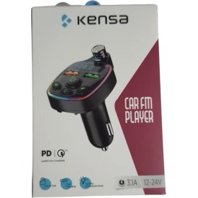 Resim Kensa Yeni Nesil Car Fm Player Typ-Ce Çift USB Şarj Özellikli Dijital Ekranlı Fm Transmitter Cihazı 