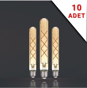 Resim 10 ADET LED FİLAMANLI E27 RUSTİK AMPUL 6 WATT 2500k GÜN IŞIĞI T30-T185 