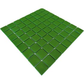 Resim MozaiKristaL Mutfak Tezgah Arası, Havuz, Banyo ve Yaşam Alanlarının Tüm Yüzeyleri Için Cam Mozaik. Cam Ölçüsü: 38X38 Mm. File Ölçüsü: 31.5X31.5 Cm. Renk: Yeşil (1 Koli=10 File Karo=1 M2 Fiyatıdır) 