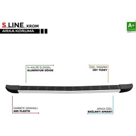Resim S-dizayn Peugeot Rifter S-line Krom Arka Koruma 2019 Üzeri 