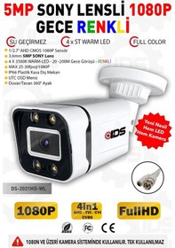 Resim Ids Gece Renkli 5mp Sony Lens 1080P FHD Ahd Güvenlik Kamerası 4X Ultra Led Plastik Kasa 3 Adet 