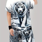 Resim Erkek Çocukları İçin Moda 3D Baskılı Rahat Kazak Kısa Kollu Şort T Sweatshirt, Erkek Çocukları Dış Mekan T-Shirt Şort Takımı 