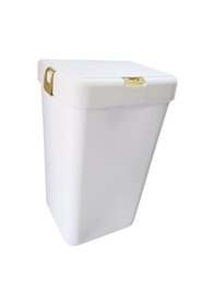 Resim Gold Tekli Dokunmatik Çamaşır Sepeti Çöp Kovası Temizlik Kovası Kirli Sepet 40 Litre-mt008 Beyaz 