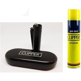 Resim Clipper Metal Çakmak Kutulu Siyah Cliper Çakmak Gazı 