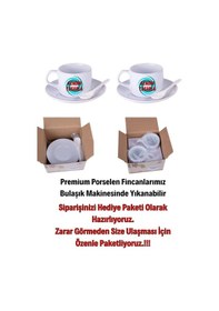 Resim Yılbaşı Hediyesi İsimli Kurabiye Baskılı 2li Set Porselen Çay Kahve Fincan Seti Beyaz 