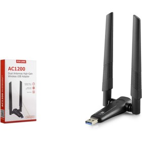 Resim pixlink Pix-Link Uac20 WiFi Adaptör AC1200 Dual Band 2.4/5GHz, RTL8812BU Chipset, WiFi5, Siyah 