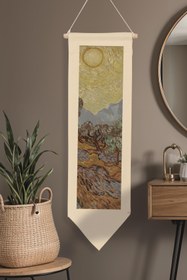 Resim Van Gogh Duvar Halısı, Sanat Serisi Dekor, 100cm Kanvas Flama Askılı Duvar Örtüsü NO:751 - Renkli - 22 / 30 x 100 