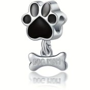 Resim 1 Adet Köpek Anne Pati Kemik Kolye Ucu - Kazınabilir İsimli Çinko Alaşım Evcil Hayvan Sever Takı, DIY Bileklik/Kolye için Büyük Delik, Günlük Giyim İçin Dayanıklı Köpek Sahibi Hediyesi 