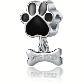 Resim 1 Adet Köpek Anne Pati Kemik Kolye Ucu - Kazınabilir İsimli Çinko Alaşım Evcil Hayvan Sever Takı, DIY Bileklik/Kolye için Büyük Delik, Günlük Giyim İçin Dayanıklı Köpek Sahibi Hediyesi 
