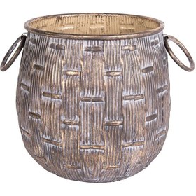 Resim Euroflora HDYEN02567 Metal Saksı Kulplu 26,5x27cm 