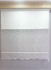 Resim 1.Kalite Oval Desenli Çift Mekanizmalı Tül Stor Perde 