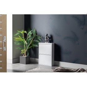 Resim 2 Raflı Metal Ayakkabılık Beyaz Ayakkabı Rafı Rehome 