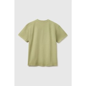 Resim United Colors Of Benetton Erkek Çocuk Haki Baskı Detaylı Düğmeli Yuvarlak Yaka T-Shirt 6-14 Yaş 