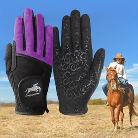 Resim Kadınların Nefes Alabilen File At Binici Eldivenleri - Hafif, Rahat Yaz Eldivenleri, Nakışlı At Tasarımı, Esnek Polyester Kumaş, Elde Yıkanabilir, At Biniciliği Ekipmanı|Nakışlı At Eldivenleri|Esnek Kumaş Eldivenleri 