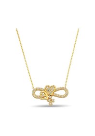 Resim Çgk Çiğdem Gürel Kuyumculuk Kalpli Sonsuzluk Altın Kolye 8k Gold 