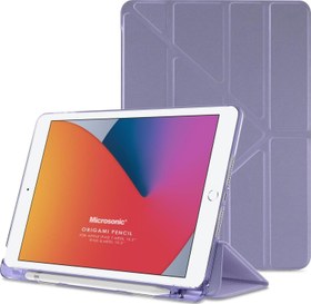 Resim Apple iPad 10.2'' 9. Nesil (A2602-A2604-A2603-A2605) Origami Pencil Lila Microsonic