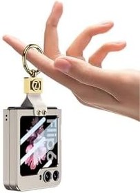 Resim Galaxy Z Flip 6 Kılıf Zore Z Harfli Yüzüklü Kıpta Kapak-Pembe 