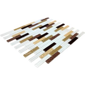 Resim MozaiKristaL Mutfak Tezgah Arası ve İç Dekorasyon İçin Kristal Cam Mozaik. Cam Ölçüleri: 15X73X4 Mm. File Ölçüsü: 30X30 Cm. ( 1 Koli = 11 File Karo = 1 m2 fiyatıdır ) 