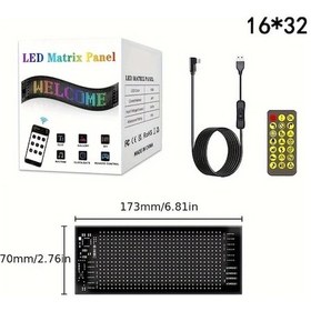 Resim Tianchishop Programlanabilir Led Şeytan Gözü Ekran 7x17.3cm Usb Güçlü Uygulama Kontrollü Araç İçin 