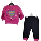 Resim Moyes Kalp Baskılı Üç İp Kız Çocuk Takım 001 