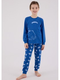 Resim Rolypoly Erkek Çocuk Mavi Pijama Takımı 5274-48640 Mavi 