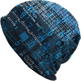 Resim Şık Örgü Bere Şapka Kod ve Linux Python Desenli - Unisex, Elastiki Polyester-Elastan Karışımı, Erkekler ve Kadınlar İçin Rahat Örgü Bere 
