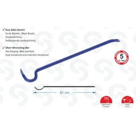 Resim YNT Sk 6000 Kısa Sökü Demiri - 1200 Gr, 61cm 