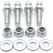 Resim Yunboo 4 Adet M10 5/16-18 X 1" Demir Gaz Yayı Topu Somunu - Gümüş Renkli, Washers Ve Nylon Kilitleme Somunları İçerir Gümüş 