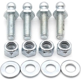 Resim Yunboo 4 Adet M10 5/16-18 X 1" Demir Gaz Yayı Topu Somunu - Gümüş Renkli, Washers Ve Nylon Kilitleme Somunları İçerir Gümüş 