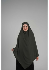 Resim Hürrem Bone Haki Pratik Hazır Geçmeli Tesettür Eşarp Krep Bağcıklı Sufle Hijab 2313 09 Haki 