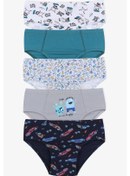 Resim Erkek Çocuk 5'li Pamuklu Slip 3011 3011-2 Arabalı Desen 