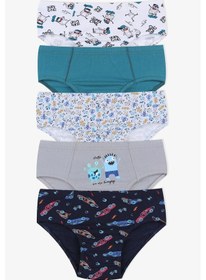 Resim Erkek Çocuk 5'li Pamuklu Slip 3011 3011-2 Arabalı Desen 