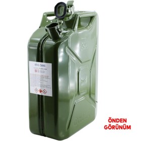 Resim NZB Metal Benzin Bidonu 20 Litre Akaryakıt Mazot Sıvı Taşıma Doldurma Depolama Bidonu + Aktarma Borusu 