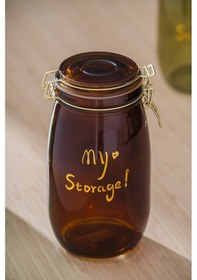 Resim Acar Pierre Klipsli Kapaklı Kavanoz Seti - 21.5 Cm Kahverengi 