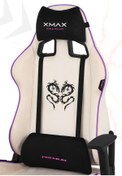 Resim XMAX / Rio Plus Balerion Terletmez Kadife Kumaş Beyaz Gaming Oyuncu Koltuğu / 120 Kg Taşır 