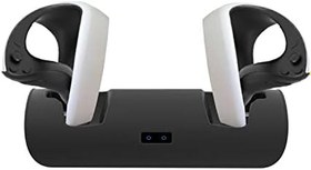 Resim PS VR2 ile Uyumlu Şarj İstasyonu, VR Kolu Şarj İstasyonu Kontrolörü Şarj Standı Tutucu Oyun Pedi Joystick Taban Şarj Cihazı Ekran Işığı ile (Siyah) 