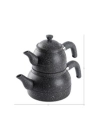 Resim Tantitoni Hercul Gri Garanit Orta Boy Çaydanlık Takımı 800/1600 Ml Gri 