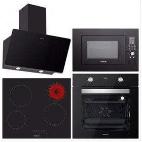 Resim Silverline BO6502B02 - VC5446B01 - 3457 SOHO - MW9018B01 Siyah Ankastre Set 