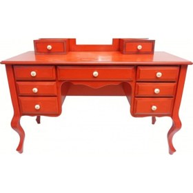 Resim BENGİ TİCARET Makyaj Masa 19330 Dresuar 9Çekm Kayın Aslan Ayak Kırmızı Lake Yan açıl El yapım 