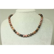 Resim Rodonit Taşı Kolye 8mm (klipsli) Altın 