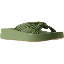 Resim Bueno Shoes Yeşil Deri Kadın Dolgu Topuklu Terlik 