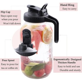 Resim Soğuk Demleme Kahve Makinesi 64 Oz Soğuk Demleme Sürahisi Paslanmaz Çelik Süper Yoğun Filtreli Buzlu Demleme Kahve, Buzlu Çay-B (Yurt Dışından) 