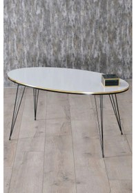 Resim Uslucan Alışveriş Zigon Sehpa Ve Orta Sehpa Elips Set Siyah Tel Ayak Çift Altın Beyaz Çok Renkli 