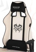 Resim XMAX / Rio Plus Balerion Terletmez Kadife Kumaş Beyaz Gaming Oyuncu Koltuğu / 120 Kg Taşır 