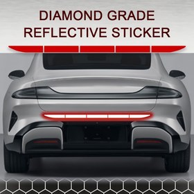 Resim 1 Set 5 adet Yüksek Görünürlü Yansıtıcı Araba Bagaj Kapak Stickerları, PP Malzeme, Dış Kaplama, Yolu Güvenliğe ve Görsel Etkiye 