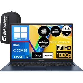 Resim ASUS Vivobook X1504VA-NJ426WEP14 Intel i7-1355U 12 GB 2TB SSD 15.6" Full HD Windows 11 + EP Çanta 