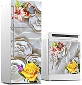 Resim Roses Store Buzdolabı Ve Bulaşık Makinası Beyaz Eşya Sticker Kaplama Kabartma Gül 