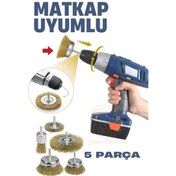 Resim Epilons Matkap Uyumlu Saçaklı Pimli Tel Fıça Fırça Seti 1/4 İnç 